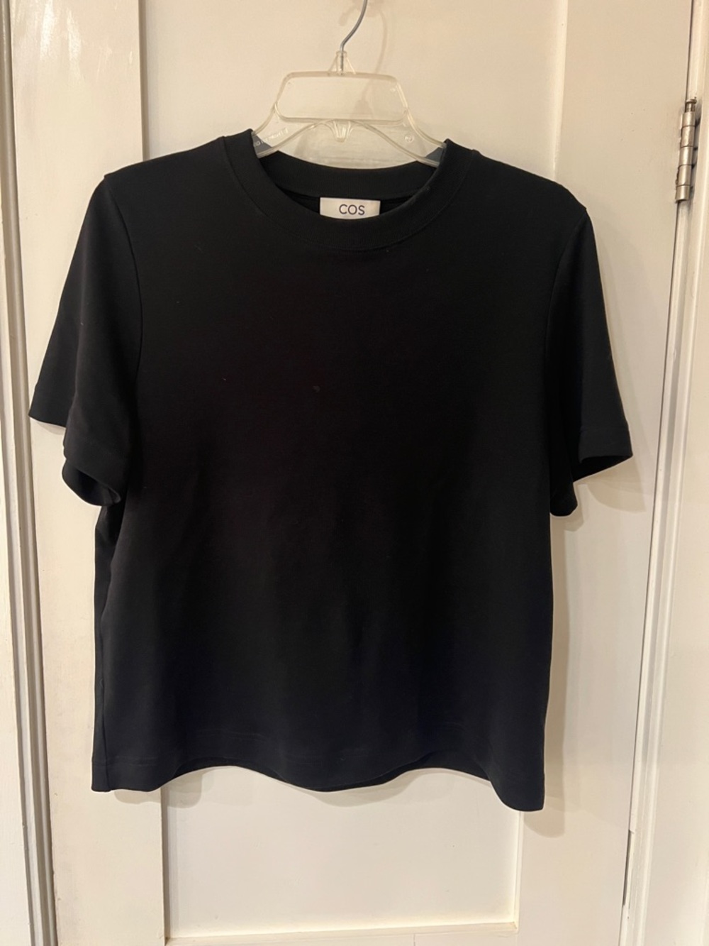 COS Black Short-Sleeve Crewneck Top